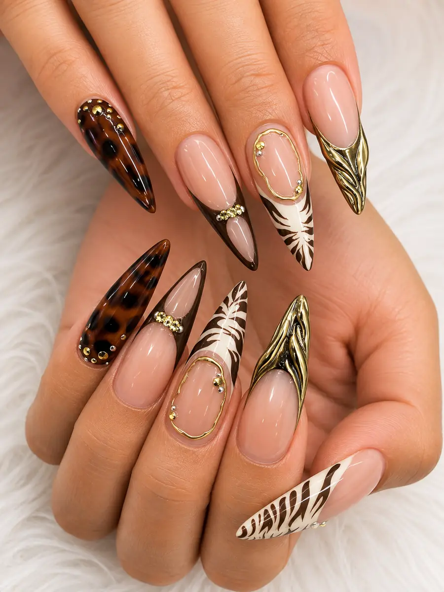Custom nail art created at NAILTIFUL Burbank — look 14
